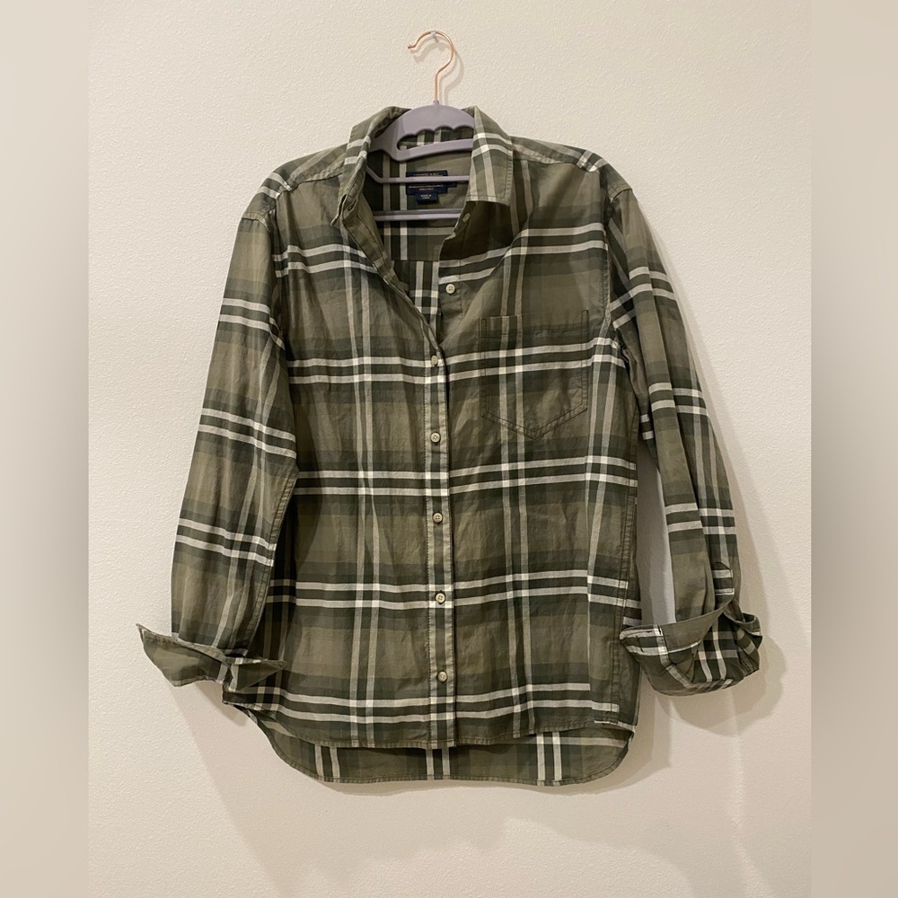 Pendelton Womens Green Plaid Shirt Small